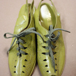 Leather Remix Laceup Chartreuse Retro Shoes Size 6